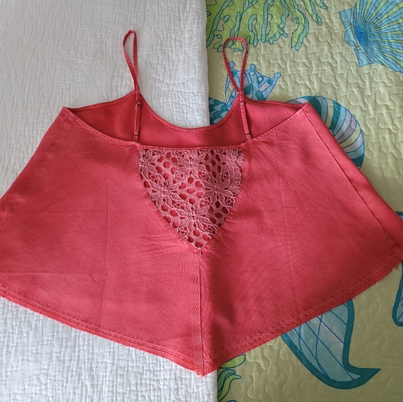 Free People crop tops. 3 - red, ecru, denim - Picture 6 of 10